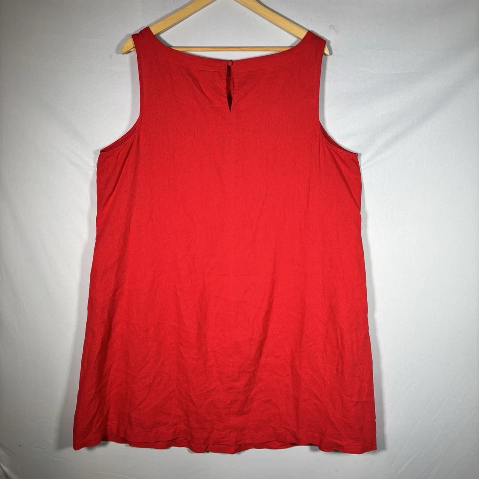 Vestido Feminino Ava and Viv Linho Vermelho Cereja 1X Festa de Natal Lagenlook - Imagem 2 de 4