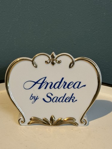 ANDREA BY SADEK VINTAGE PORCELAIN DISPLAY DEALER COUNTER ADVERTISING SIGN