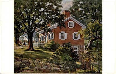 Thomas Alva Edison Birthplace Milan Ohio 1961 Painting J Erwin Porter Postcard
