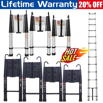 10.5-20.3Ft Telescopic Extension Ladder Aluminum Multi Purpose Folding Non-Slip