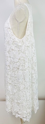 Alfani Midi Bright White Lace Sleeveless Lined Dress Womens Size 14 - Picture 2 of 8