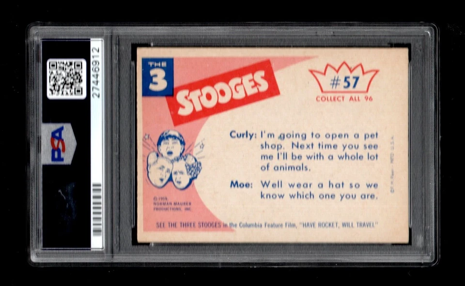 1959 Fleer Three Stooges #57 That oughta hold him ! PSA 9 - Image 2 of 2