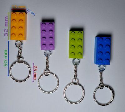 16 Portachiavi A Forma Di Mattoncino - Per Feste Compleanno Tema Costruzione, Unisex - Foto 11