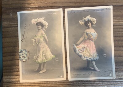 2 postcards.actress.sylvia.moulin rouge.