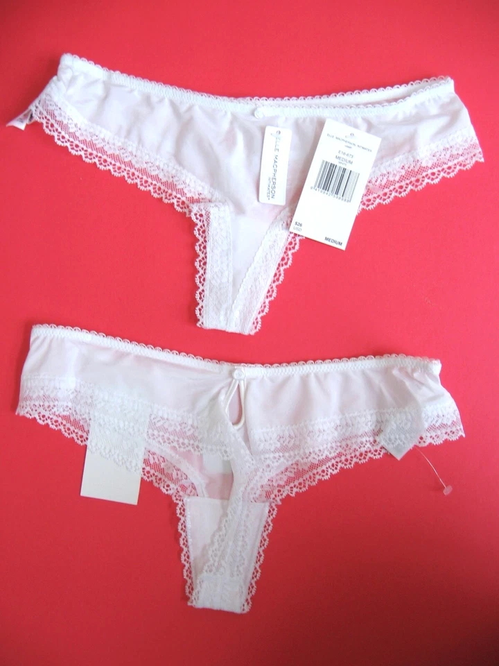 A088T Elle Macpherson Intimates NUEVO E16-673 Vamp Tanga de Encaje Bordado Blanco Foto 2 de 2
