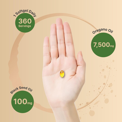 NatureBell Oregano Oil with Black Seed Oil 7500Mg, 360ct, Immune Health, Non-Gmo - Picture 5 of 7