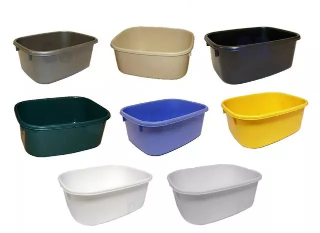 RECTANGULAR WASHING UP BOWL PLASTIC LARGE SMALL OBLONG KITCHEN SINK COLOURED