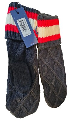 Tommy Hilfiger Acrylic Mittens Womens Blue Red White NWT Designer One Size NEW