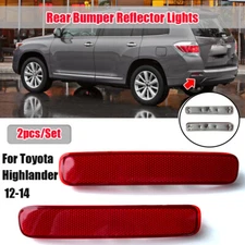 2PCS For Toyota Highlander 2012 2013 2014 Red Lens Rear Bumper Reflector Light