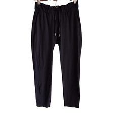 Lululemon On The Fly Pant 2 Black Women's Pants 28" Pockets Pull On Drawstring