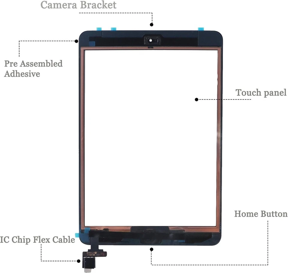Kakusiga Compatible with ipad Mini/iPad Mini 2 Touch Screen Digitizer Complete - Image 3 of 4