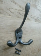 LIBERTY VICTORIAN TRIPLE HOOK vintage rustic coat hat hook hanging hanger peg