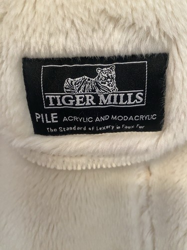 TERRY LEWIS Lux WINTER WHITE FAUX LEATHER & FUR COAT Women's Size Petite X-SMALL - Picture 8 of 21