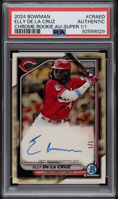 ELLY DE LA CRUZ AUTO 2024 Bowman Chrome SUPERFRACTOR REFRACTOR#/1