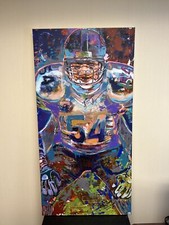 Brian Urlacher Signed Rob Wood The Sports Artist 20x40 Canvas Beckett COA L1
