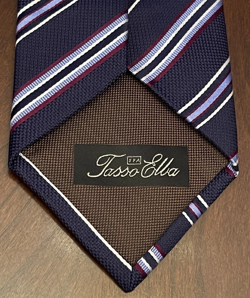 Галстук мужской Tasso Ella синий ручной работы 100% шелк сделано в Китае - Изображение 2 из 4