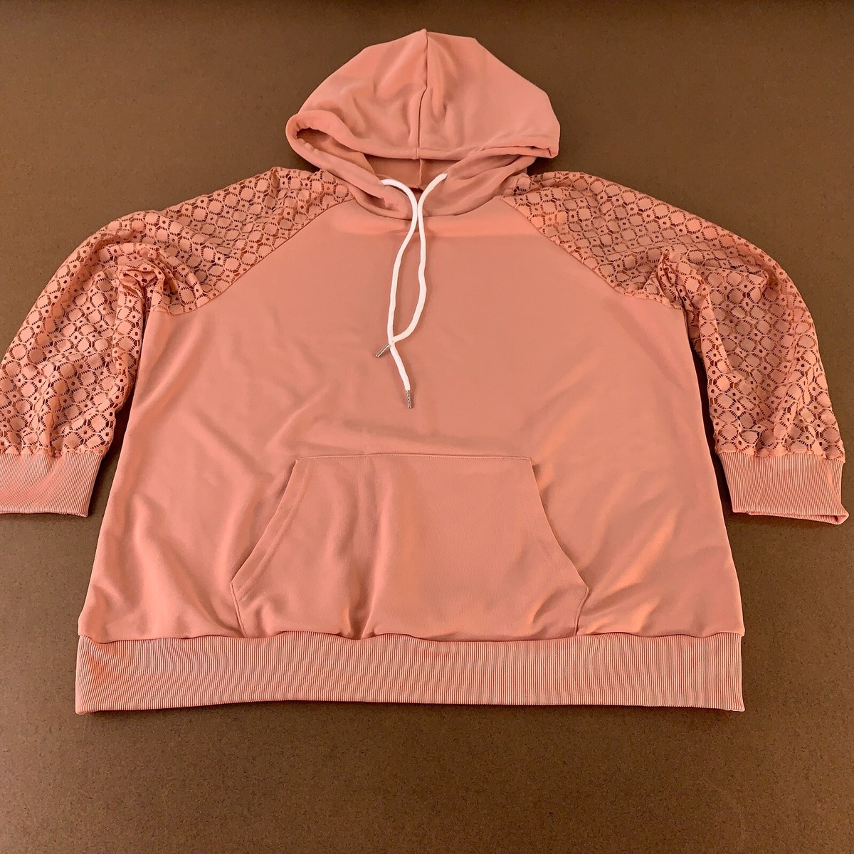 Shein Curve Women's Size 2XL Peachy Long Lace Sleeve