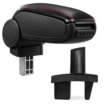 Bracciolo Centrale Volte Pelle Nero Riferimento/Rosso per Peugeot 307 2004-