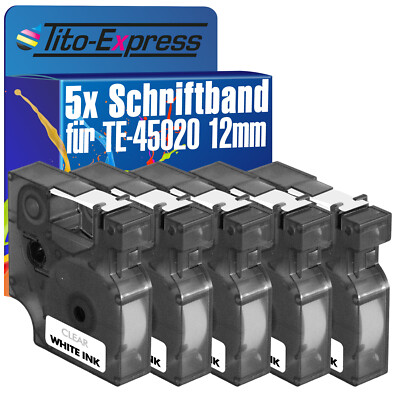 5x Schriftband für Dymo 45020 LabelManager 100 120P 150 160 200 450 500TS 350