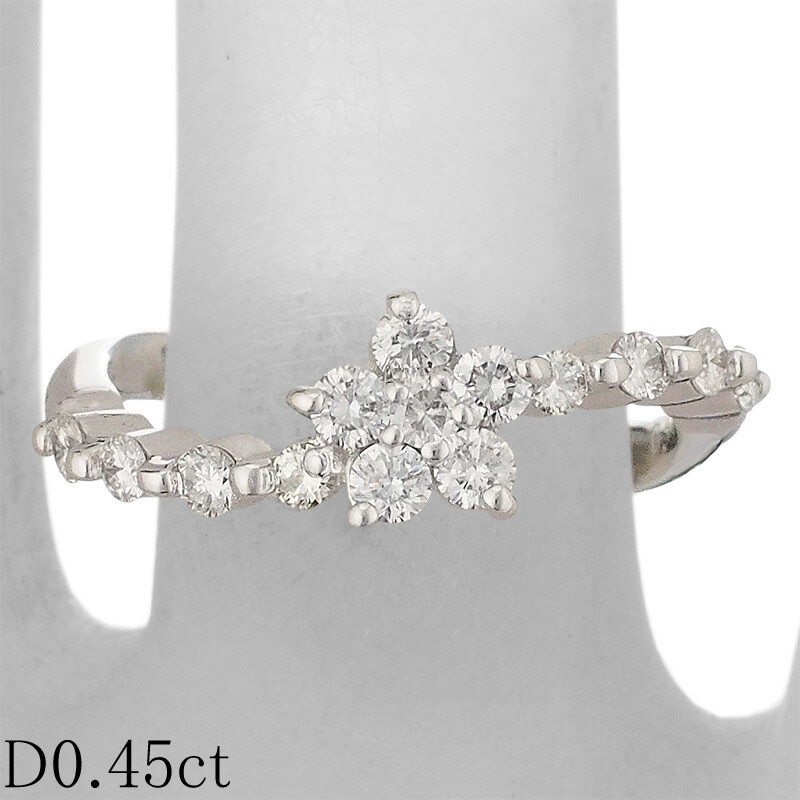 Ponte Vecchio K18WG ダイヤモンド ネックレス 0.1ct アクセサリー
