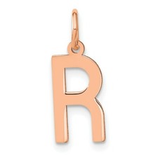 14K Rose Gold Letter R Initial Pendant