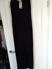 H&M Ladies Black Strapless Dress With Asymmetric Front Split Size 14