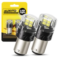 AUXITO 2x 1157 LED Bulbs Running Reversing Daytime Turn Signal Lights White Lamp