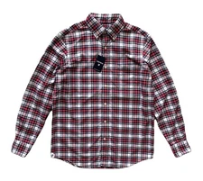 Daniel Cremieux Nwt Classics Button Front Long Sleeve White Red Plaid Shirt S