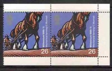 GB 1999 sg2108a Horse Drawn Seed Drill Farmers Tale Booklet Pane MNH