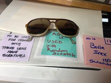 Vintage Bolle IREX 100 Sunglasses Bolle  FOR FRAMES- SCRATCHES ON LENS sg 17