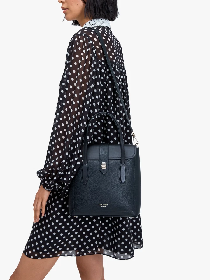 Borsa tote Kate Spade Essential North South in pelle nera PXR00270 Borsa a tracolla Nuova con etichette