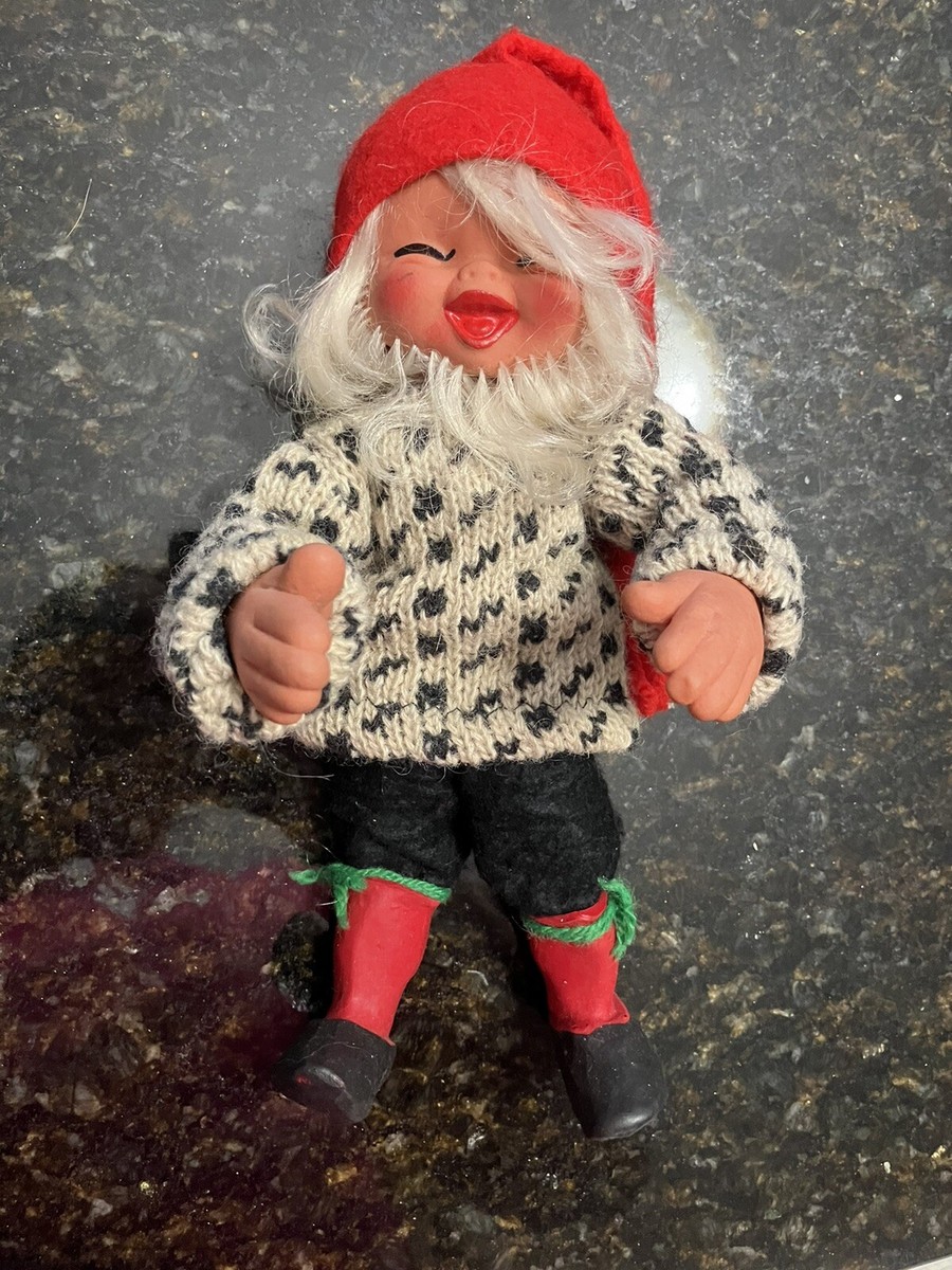 Norge Arne Hasle Christmas Elf Gnome Latex Doll Norway 11” Hat And