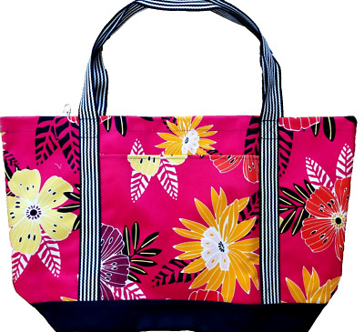 NEW! Thirty One Coastal Carry All Tote in Tropical Garden Great