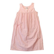 Women's Sleeveless House Dress Lounger Gown Size Large National Pink Gingham