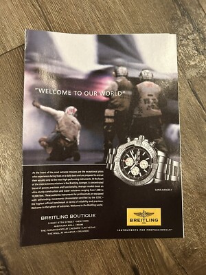 Fighter Pilot Breitling Super Avenger II Poster Ad Photo 8  x 10 