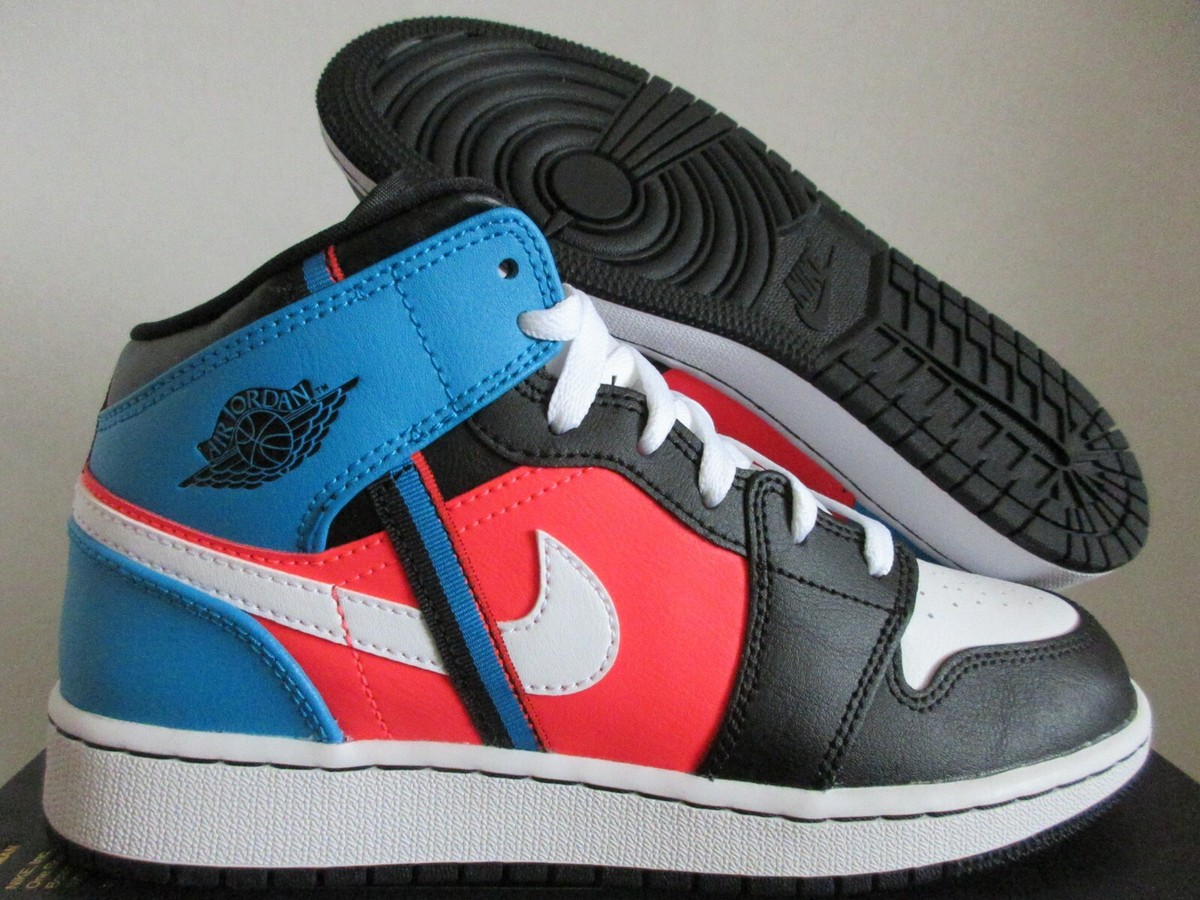 NIKE AIR JORDAN MID GAME TIME (GS) BLACK-BLUE SZ 7Y-WOMENS SZ