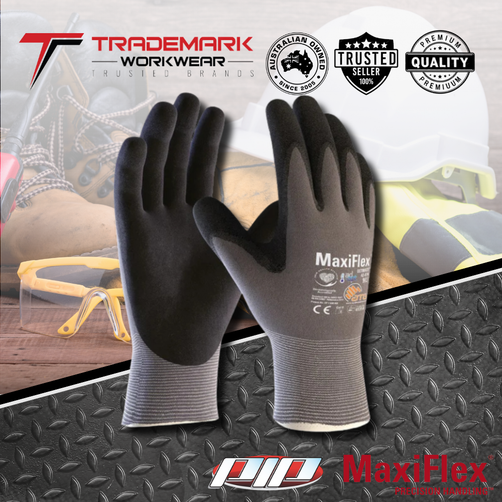 ATG MaxiFlex Ultimate AD-APT Nitrile Work Gloves (42-874) XS-3XL Single or  12pk