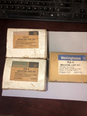 (3) Westinghouse Indicating Light Kits (2) PLK-4 & (1) PLK-11 NIB
