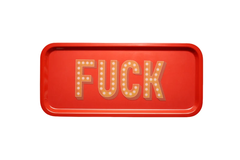 Vassoio Aperitivo Cocktail Rettangolare BLOGO FUCK Rosso 33x16, fotografia 5 di 8