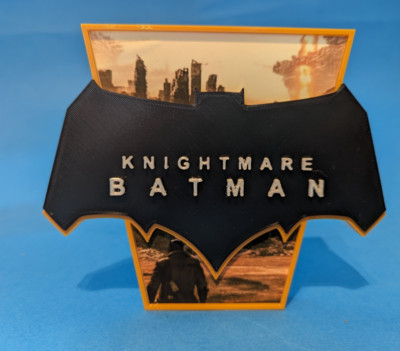 Knightmare Batman - 3D gedrucktes Logo für Schreibtisch oder Wandhalterung. 200mm breit