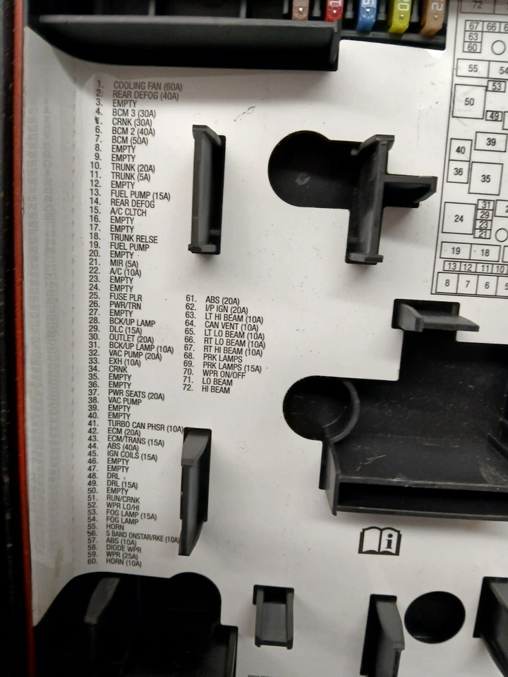 09 PONTIAC SOLSTICE 2.0L CUPÉ RELÉ DE FUSIBLES CAJA DE CONEXIONES BLOQUE OEM Foto 4 de 4