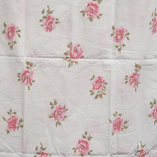 vtg Pillowcase Standard White pink green floral roses COTTAGE NO TAGS