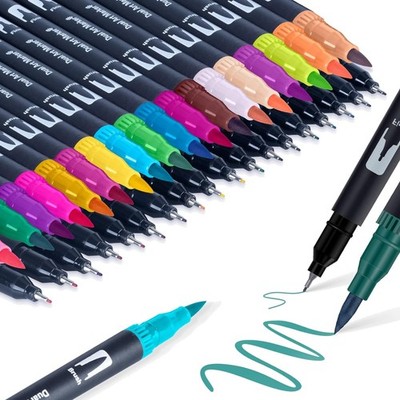 Filzstifte Set 36 Farben Dual Brush Pinsel Fineliner Malbücher Mandalas
