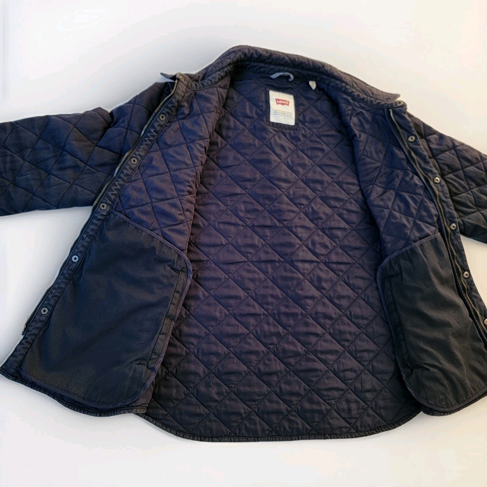 VTG Levi's Jacket Mens XL Blue Diamond Quilted Trucker Work Chore Full Zip thumbnail 10