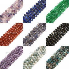 8mm Faceted Rondelle Spacer Loose Beads DIY Jewelry Making 15 Inches