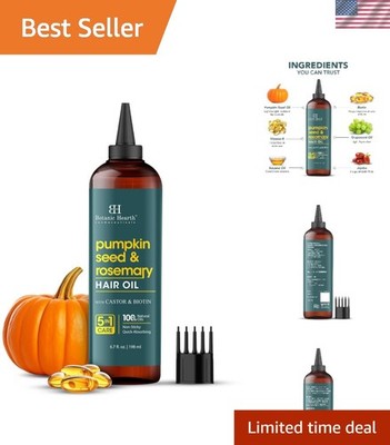 Revitalizing Pumpkin Rosemary Oil For Hair Treatment - 6.7 Fl Oz | Frizz Control