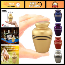 Mini Cremation Urn for Human Pet Ashes - Elegant Metal Keepsake with Velvet Ba