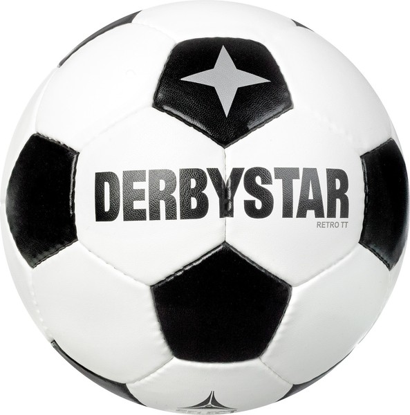 Derbystar FußBall (Trainingsball) Retro Tt V21, GrößE 5, Weiss Schwarz-image
