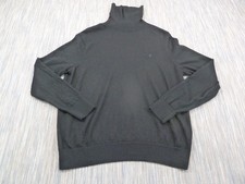 Ralph Lauren Polo Jumper Mens XL Black Merino Wool Roll Neck Knit Sweater