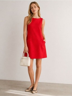 Kate Spade Maraschino Sallie Shift Mini Dress Red Wool Blend 8
